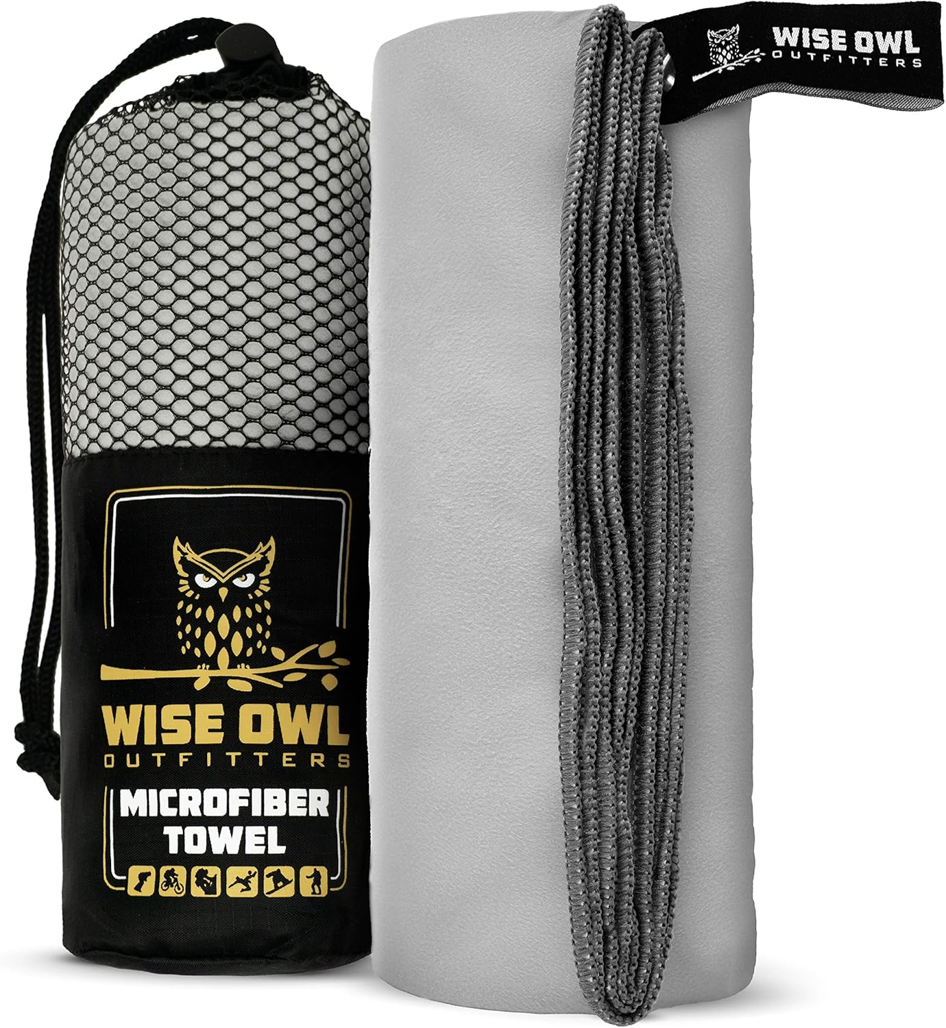 Wise Owl Outfitters Camping Travel Towel - Ultra Soft Compact Quick Dry Microfiber Fast Drying Fitness Beach Hiking Yoga Travel Sports Backpacking : Sports & Outdoors