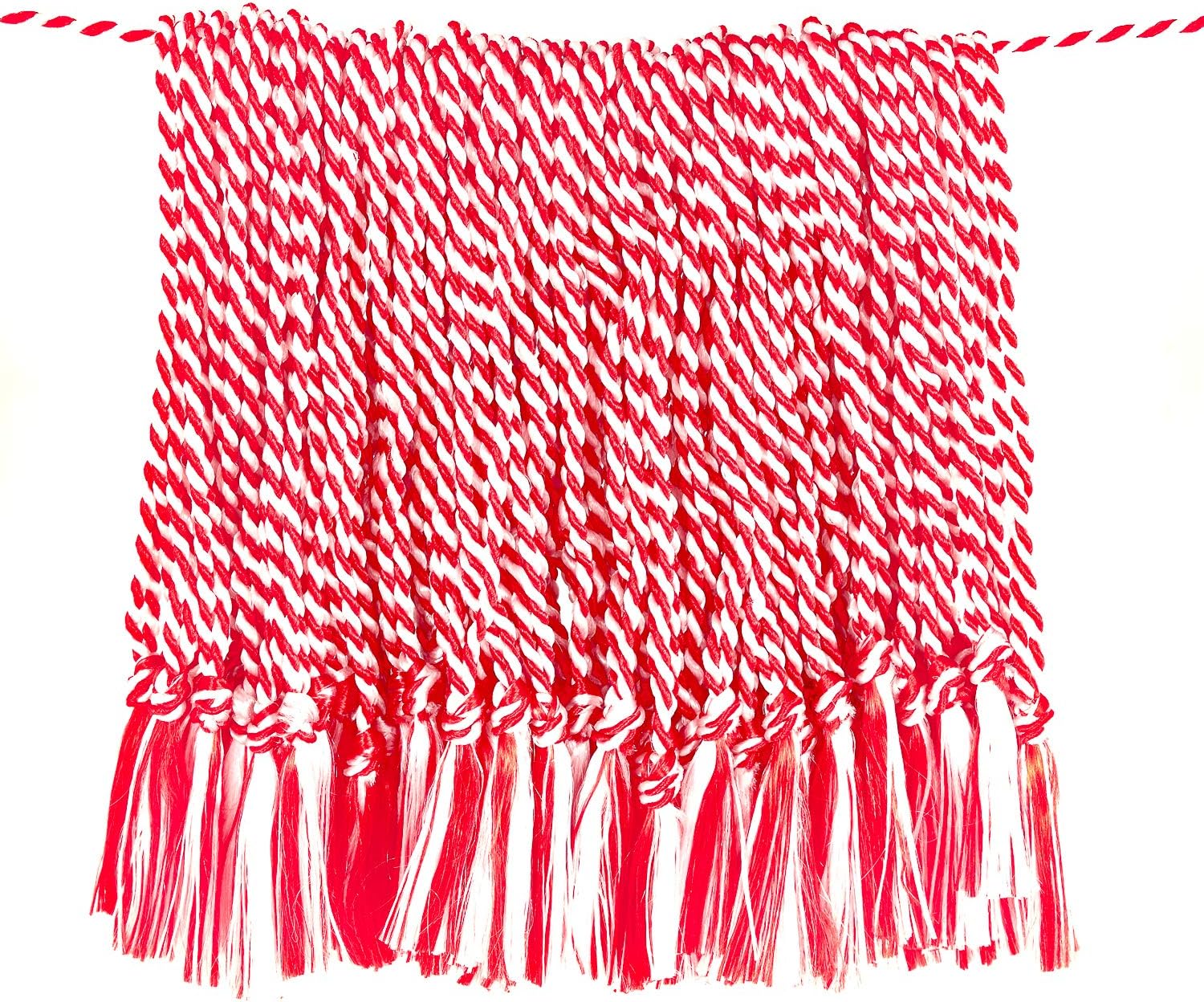 Tassel Depot 100 Floss Bookmark Tassels - RED/White Combo