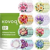 32 Pack KOVOQ Libre 3 &amp; Plus Sensor Covers Waterproof (Fresh Flowers) | Freestyle Libre 3 Protective Patches with Hardshell, Reduce Compression Lows Shockproof Breathable Sweatproof Up to 14 Days