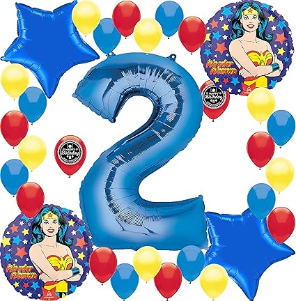 Amazon Com Wonder Woman Birthday Balloon Decorations Bundle For