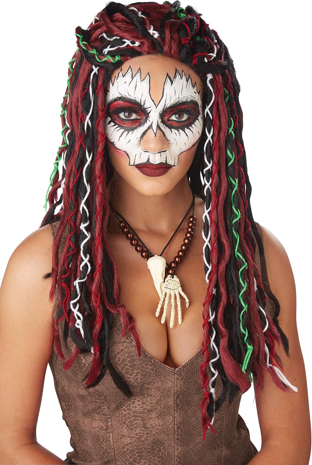 California Costumes Voodoo Priestess Adult Wig, Burgundy/Black, One Size: Clothing