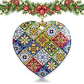 Christmas Ornaments 2025,Mexican Talavera Ornaments for Christmas Tree Holidays Ornaments Decorations,adornos de Navidad Ceramic Ornaments Xmas Gifts Idea for Home Decor