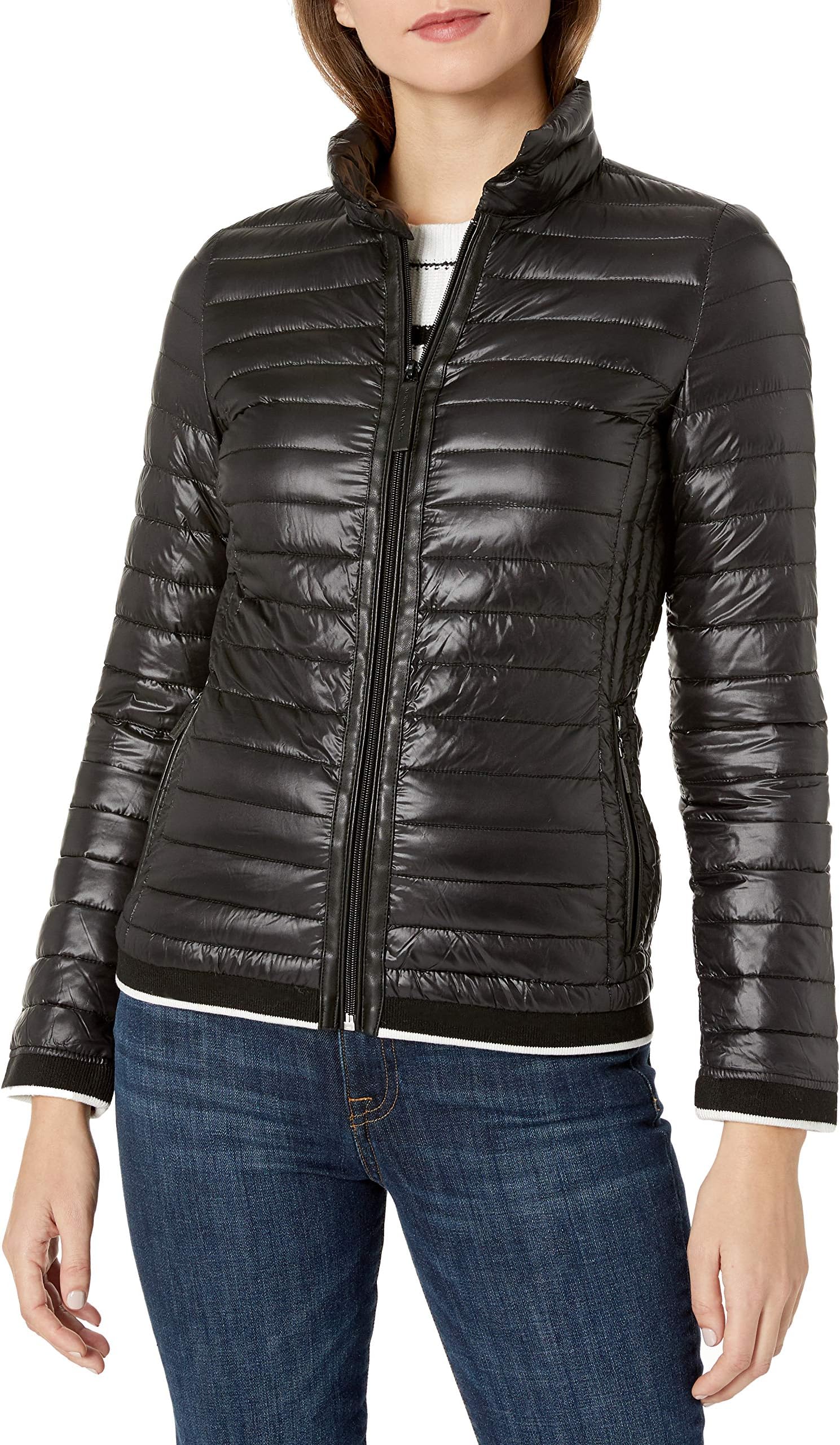 Marc New York Performance Women's Packable JKT with Novelty Stripe Rib