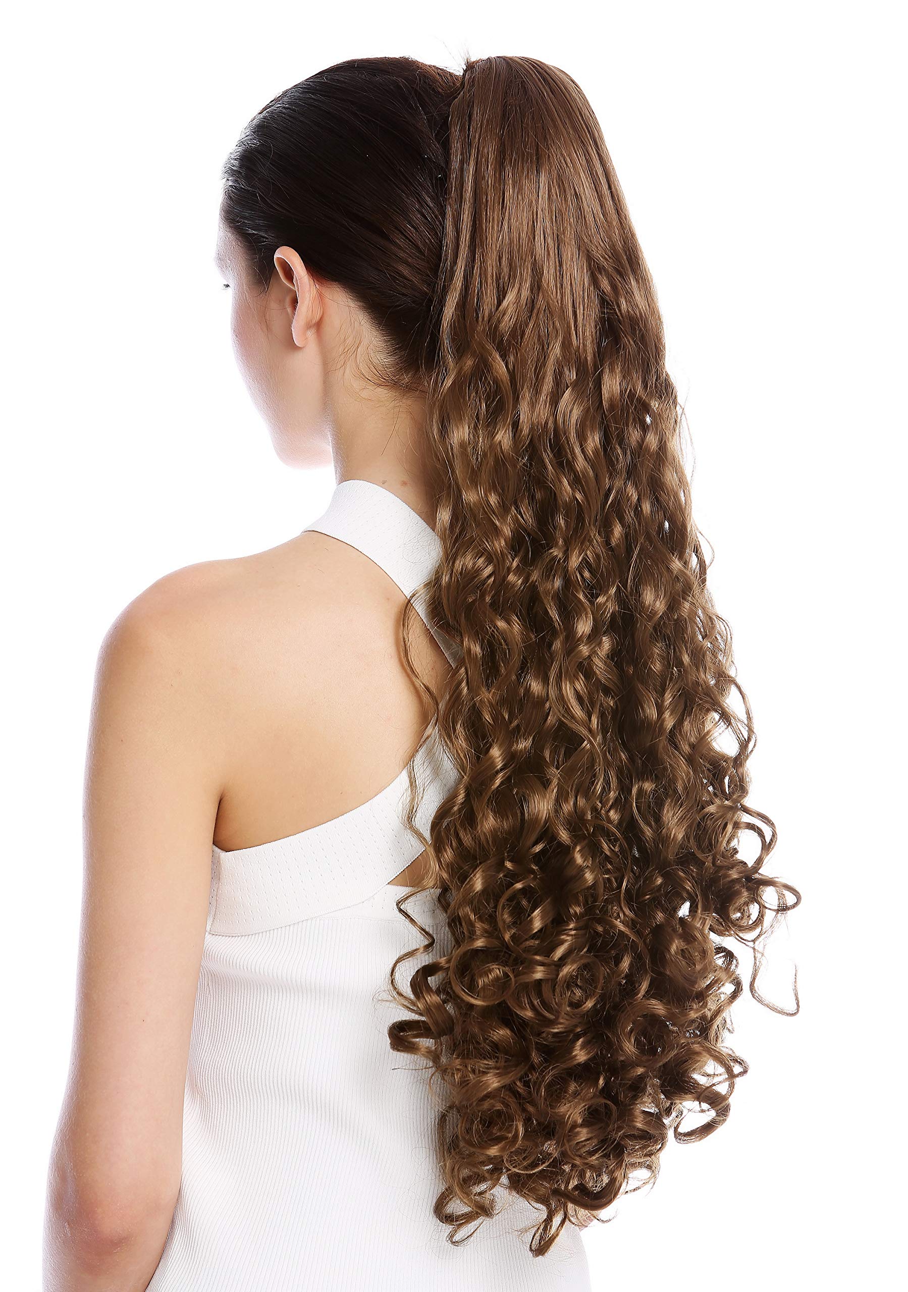 WIG ME UP - N440-V-12 Ponytail Hairpiece Extensions very long curled curls curly golden brown 23inch