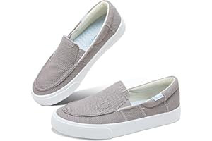 Obtaom Slip On Shoes Canvas Slip On Sneakers Comfy Arch Support Flats Casual Canvas Fashion Sneaker