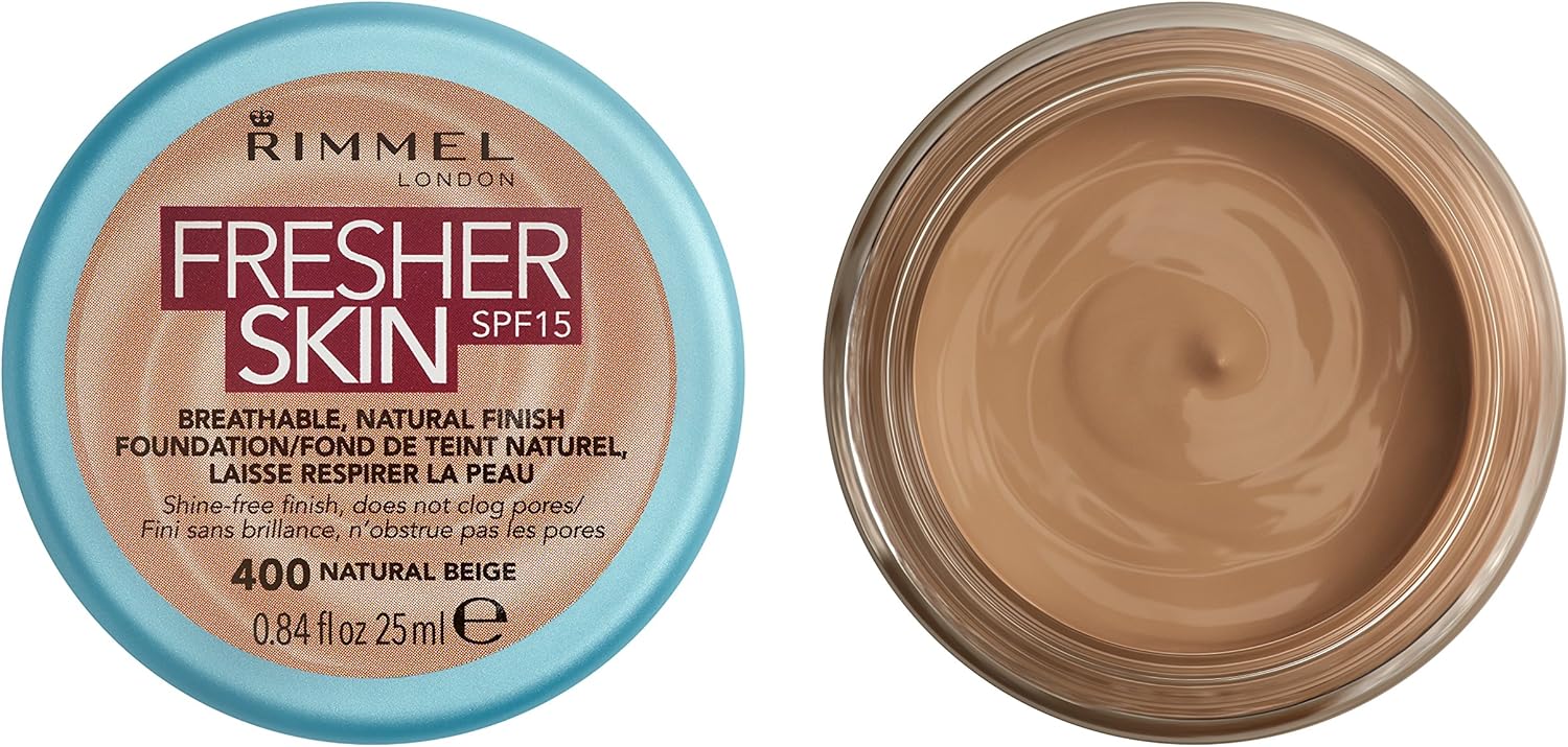 Rimmel London Fresher Skin Foundation, 400 Natural Beige, 25 ml, 25 ml (Pack of 1) - Image 3