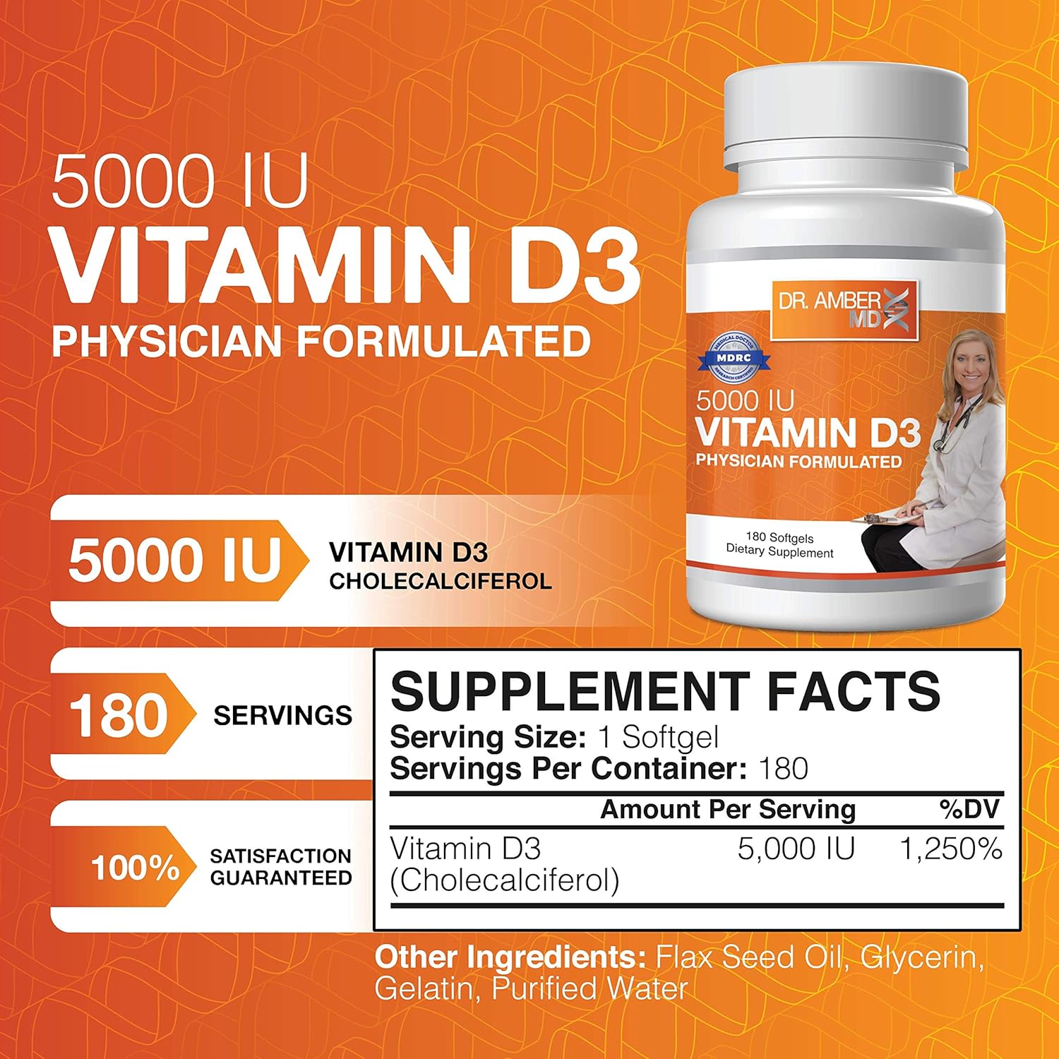 Bone Strength Women's Vitamin D3 Supplement By Dr. Amber MD