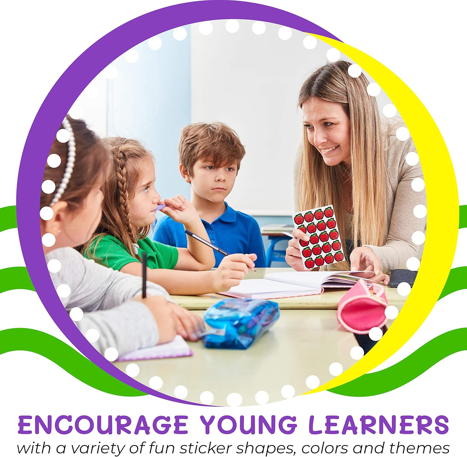 Purple Ladybug Teacher Stickers For Kids Mega Value Pack! 4960 Reward Stickers for Teachers & Incentive Stickers Sheets in Bulk for Classroom & School Use - with Star Stickers & Other styles Stickers! : Office Products