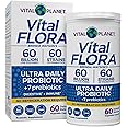 Vital Planet - Vital Flora Ultra Daily Probiotic 60 Billion CFU, 60 Diverse Strains, 7 Organic Prebiotics, Immune Support, Digestive Health Shelf Stable Probiotics for Women and Men 60 Capsules