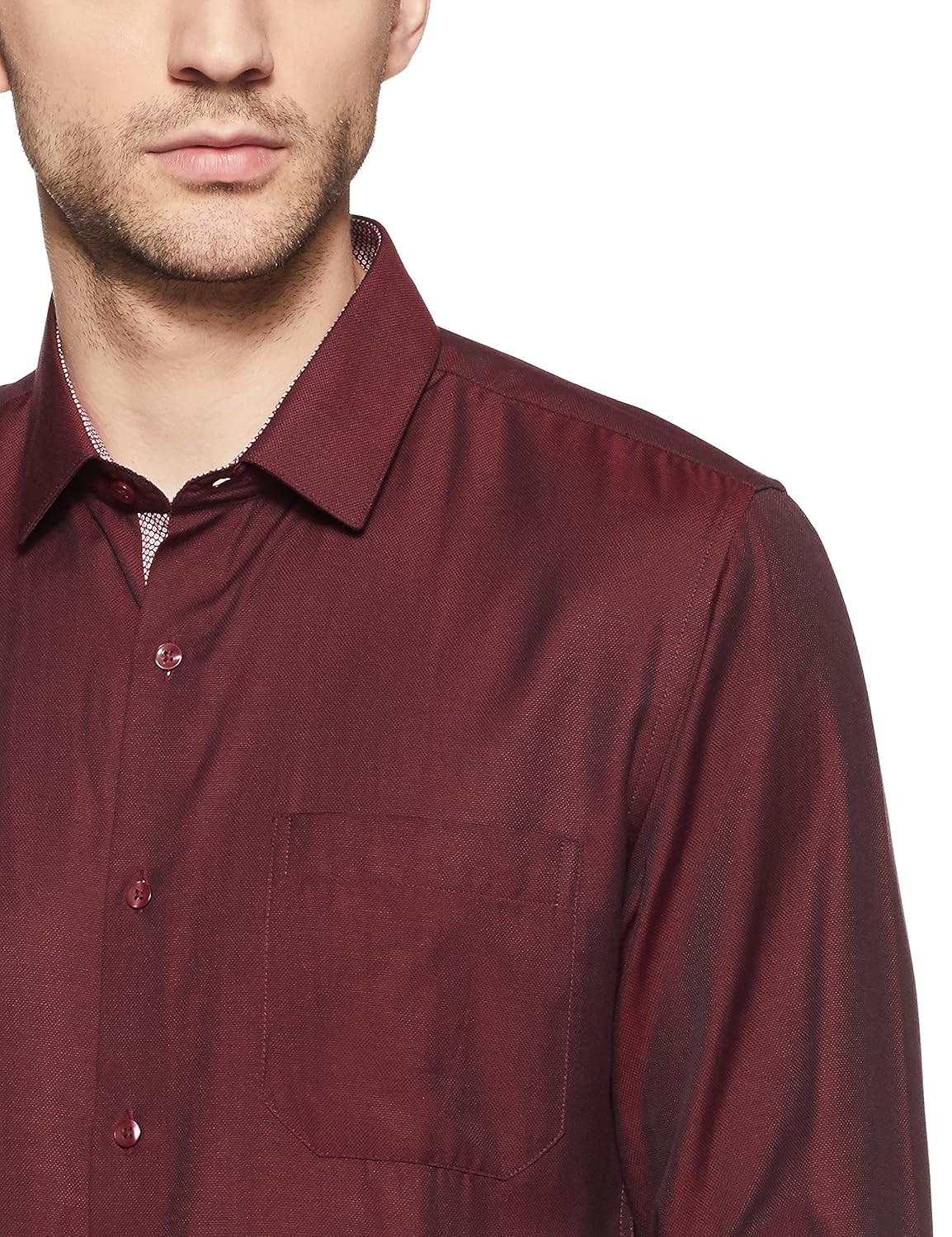 peter england men's plain slim fit formal shirt