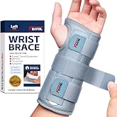FEATOL Carpal Tunnel Wrist Brace Night Support, Adjustable Left Hand Brace | M/L, Wrist Splint with Metal Bar for Women &amp; Men; Relieves Tendonitis, Arthritis &amp; Sprain; Day &amp; Night Wear for Sleep or Work