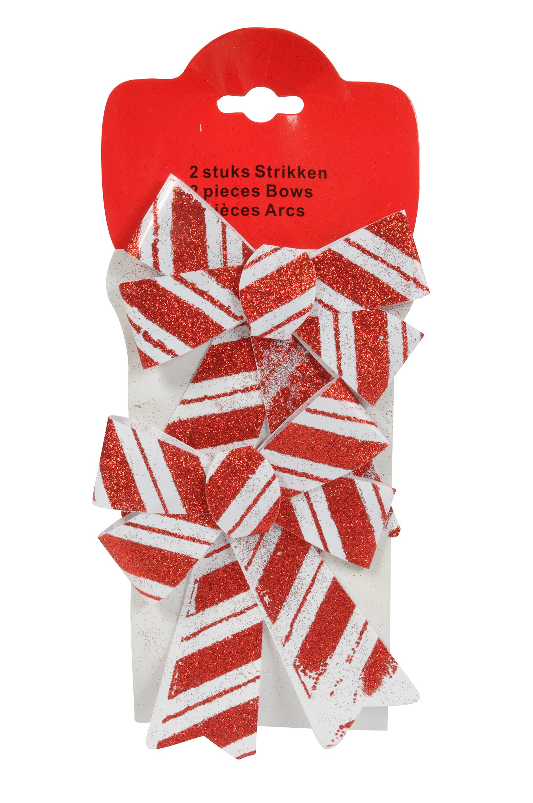 Christmas Gifts 78627 Christmas Bow-White/Red (Pack of 2)