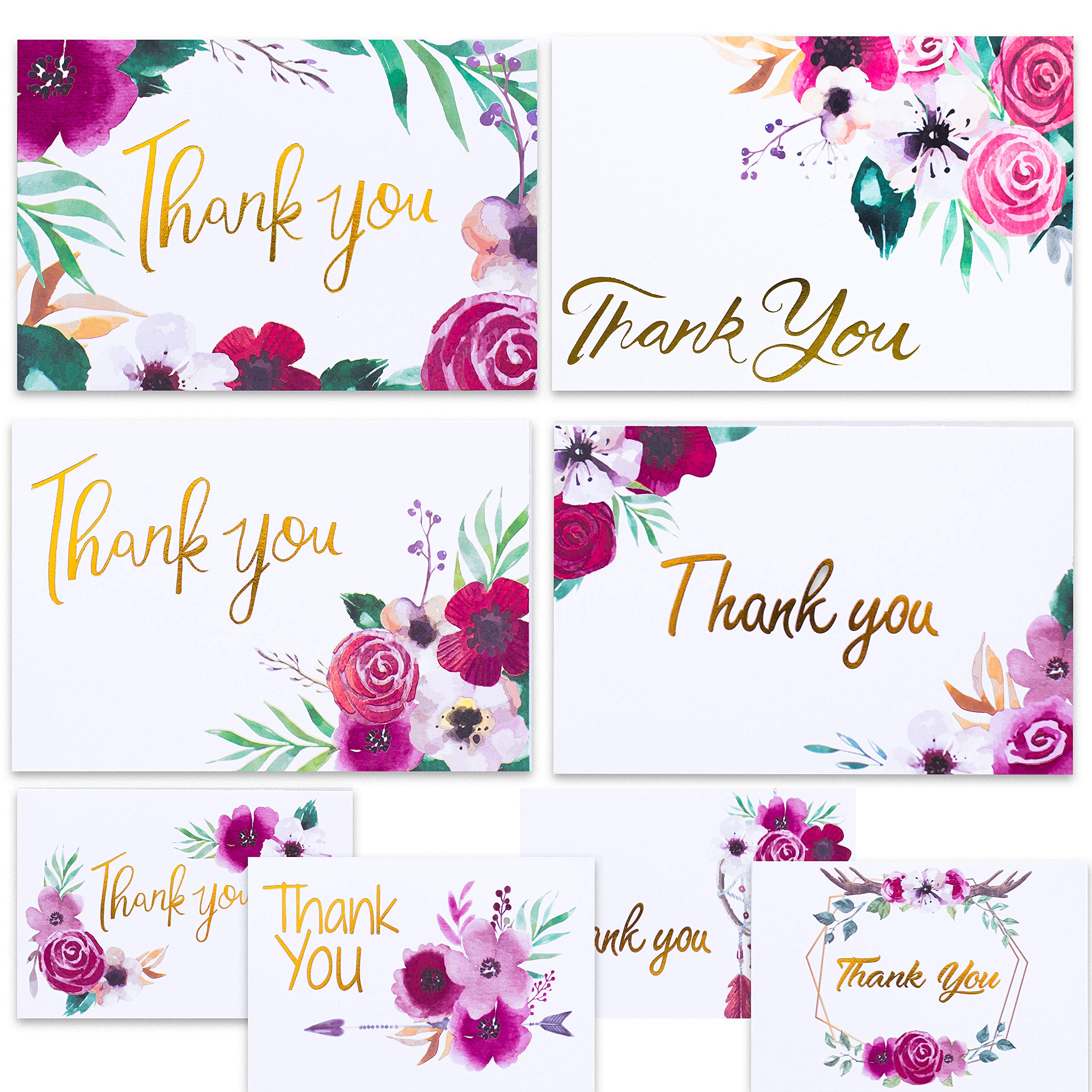 Buy Boho Floral Thank You Cards with Envelopes for Thank You Notes