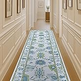 Green Oushak Rug, Modern Rugs, Vintage, Turkish, Eclectic, Floral, Pastel, Washable, Small Throw, Accent Area Rug for Living 