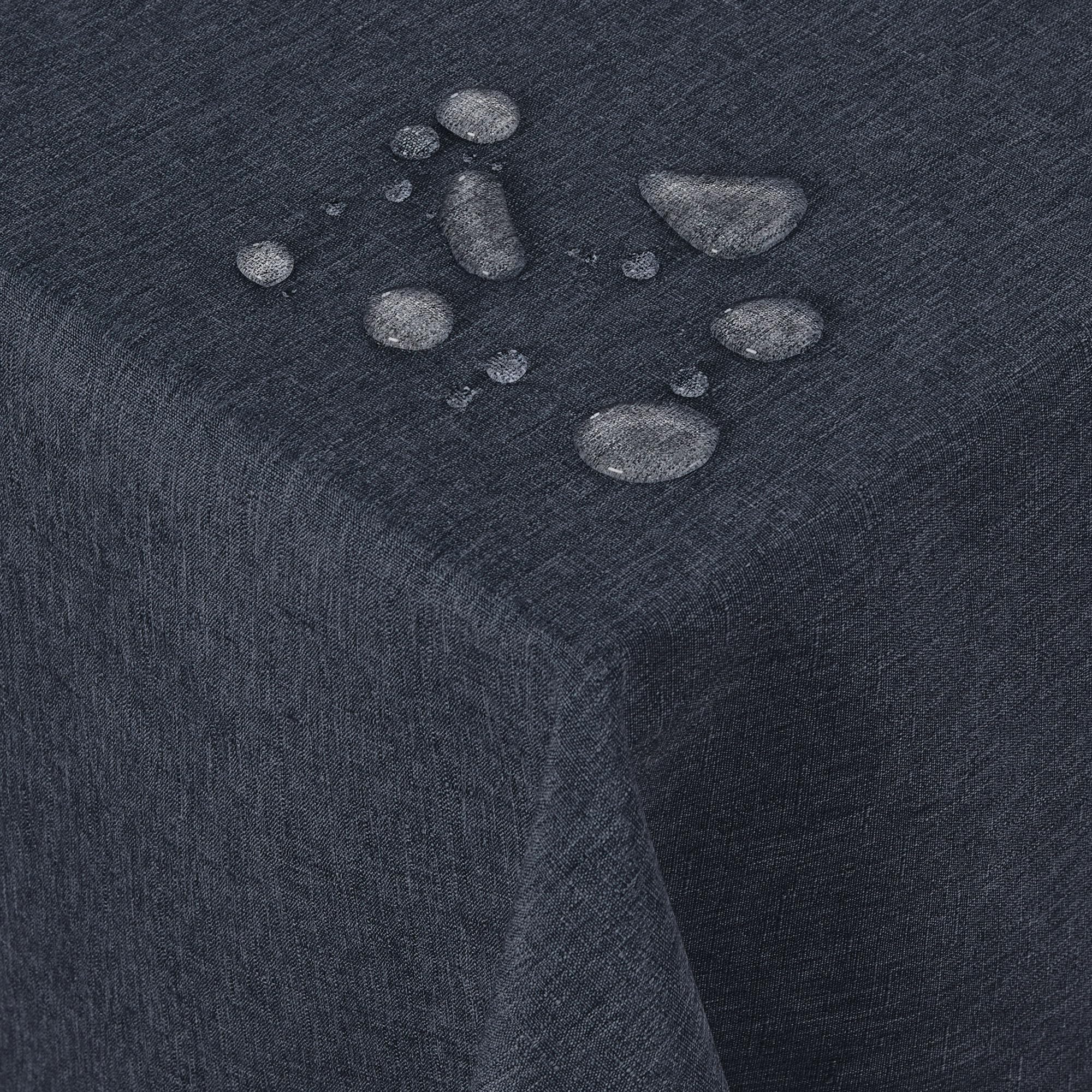 Deconovo Wipeable Tablecloth Rectangle Faux Linen Tablecloth for Chipboard Table Dark Grey 130x160cm(51x63in)