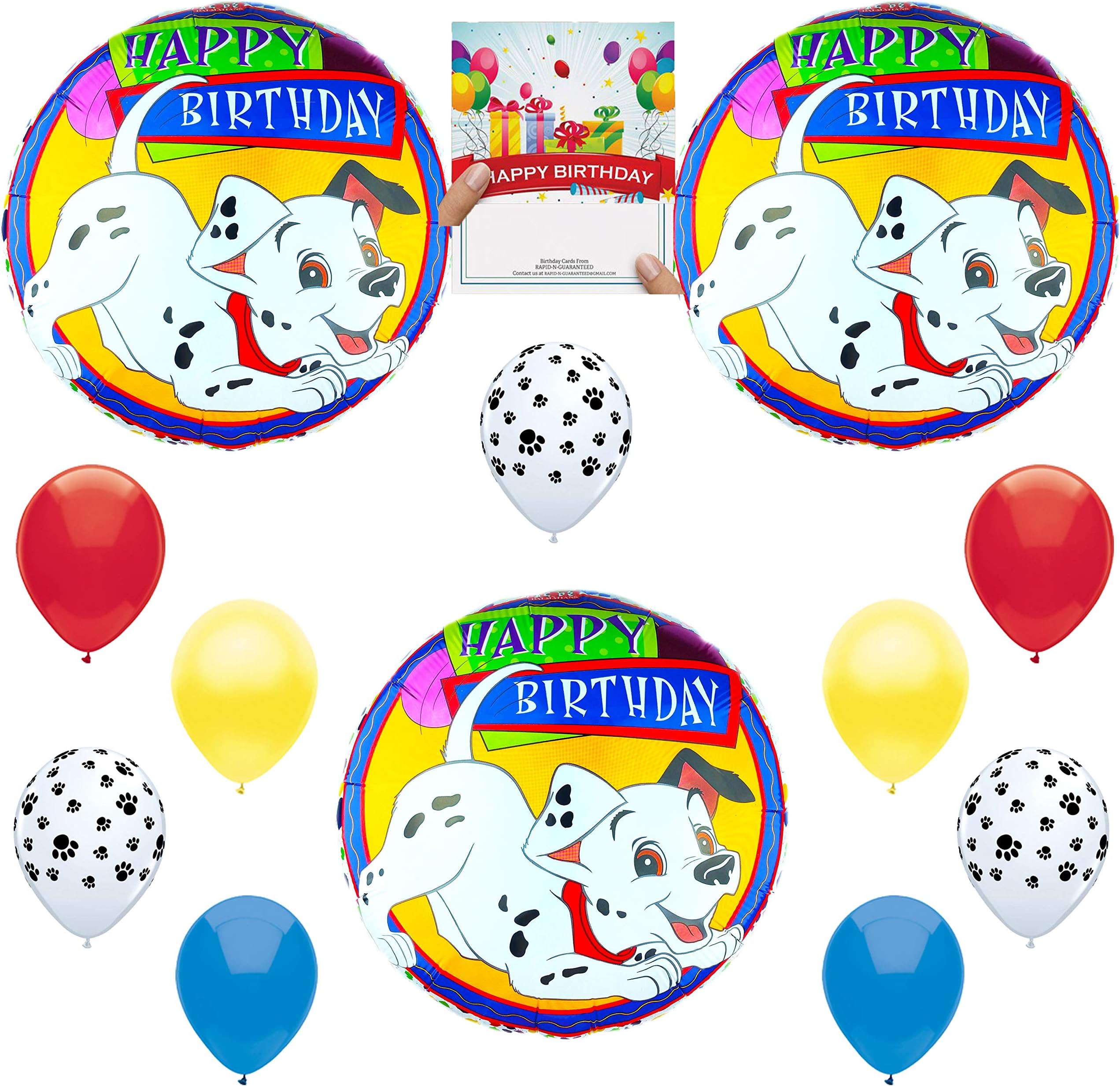 101 Dalmatians Party Supplies Balloon Happy Birthday Decoration Bundle