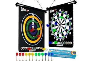CASAON Magnetic Dart Board Game with 12Pcs Magnetic Darts, Indoor Outdoor Dart Game Toy Gift for Kids Ages 6 7 8 9 10 11 12 Year Old