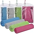 desired body Microfiber Cooling Towels for Neck and Face - 4 Pack 40x12” Mesh Quick Dry Gym Towels for Working Out with Waterproof Bag and Carabiner - Sweat Rag for Gym, Sports, Outdoor Activities