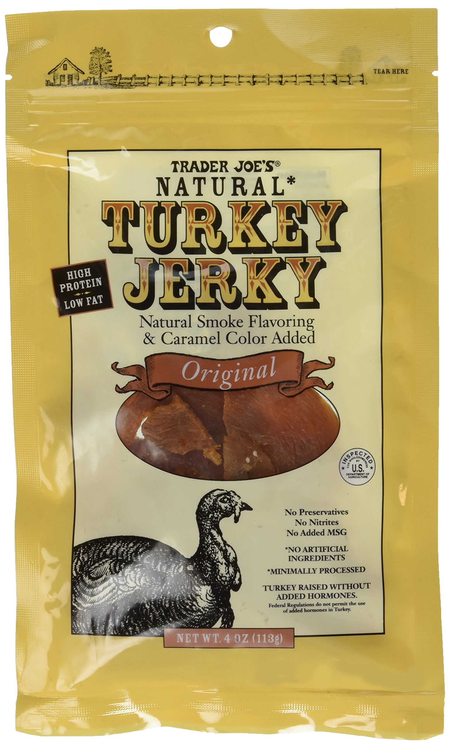 Trader Joe's Natural Turkey Jerky Teriyaki Flavor 4 Oz.