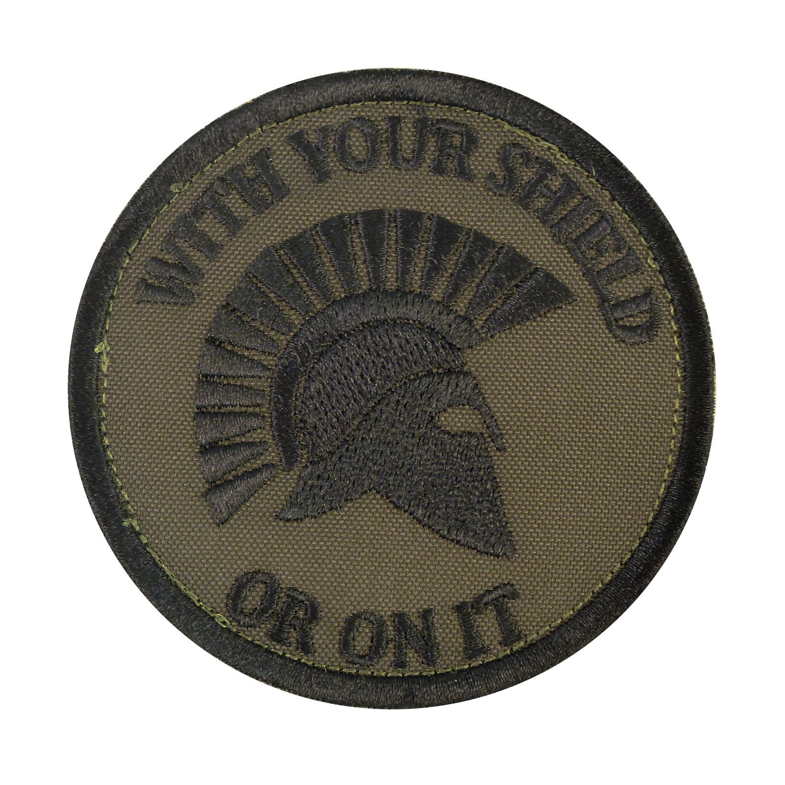 LEGEEON Olive Drab Green with Your Shield OR ON IT Spartan Helmet Morale Embroidered Hook Patch