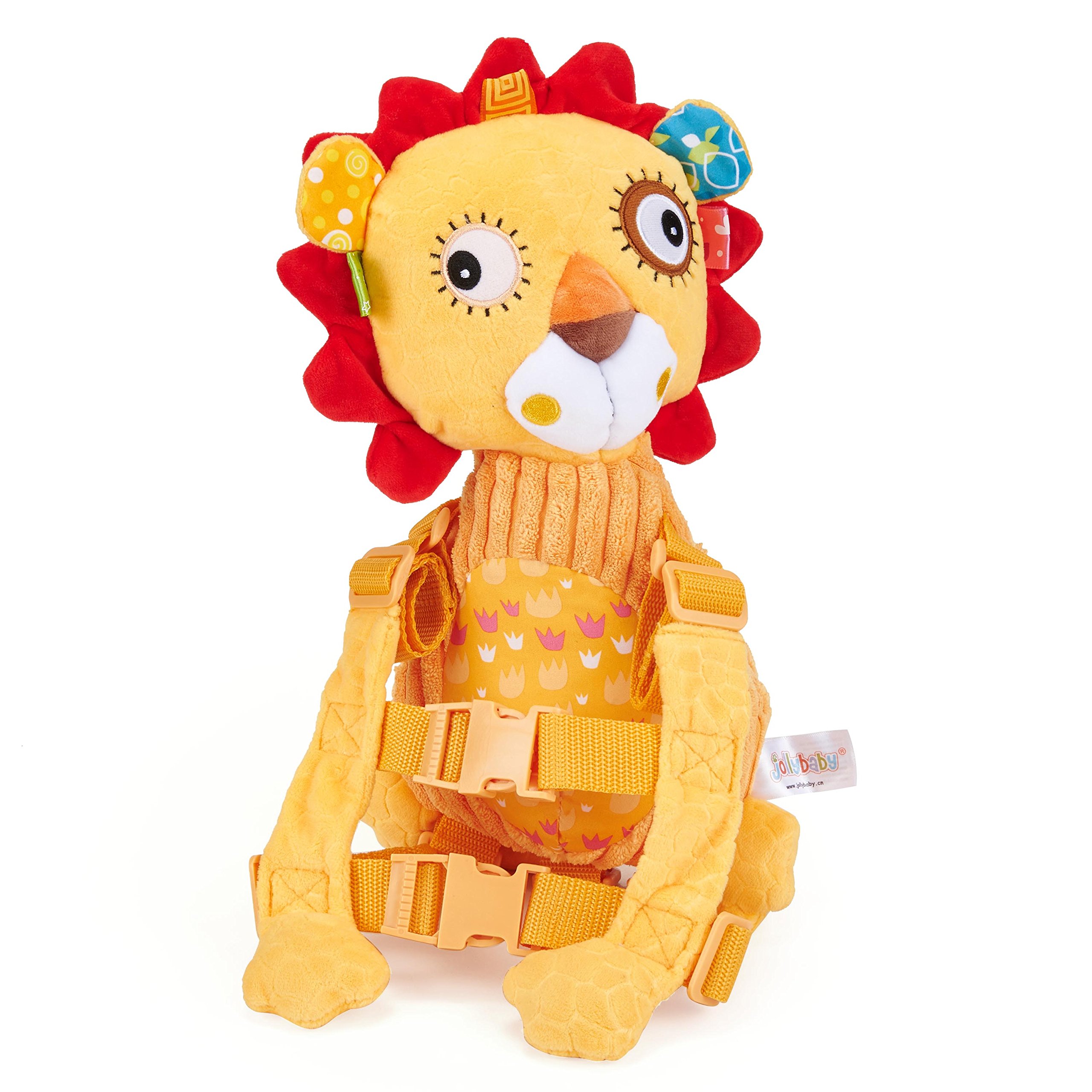Kids Soft Plush 2 in 1 Harness Safety Toddler Backpack with Leash for Walking Cute Baby Small Stuffed Animal Doll Toy Yellow Lion