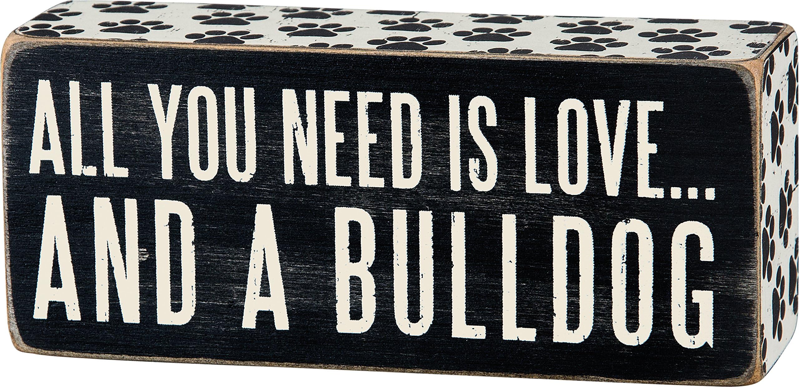 Primitives by Kathy Box Sign, 2.5-Inch by 6-Inch, Bulldog