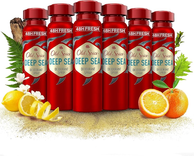 Old Spice Deep Sea Deodorant Body Spray for Men 150 ml 48H Fresh 0% Aluminium
