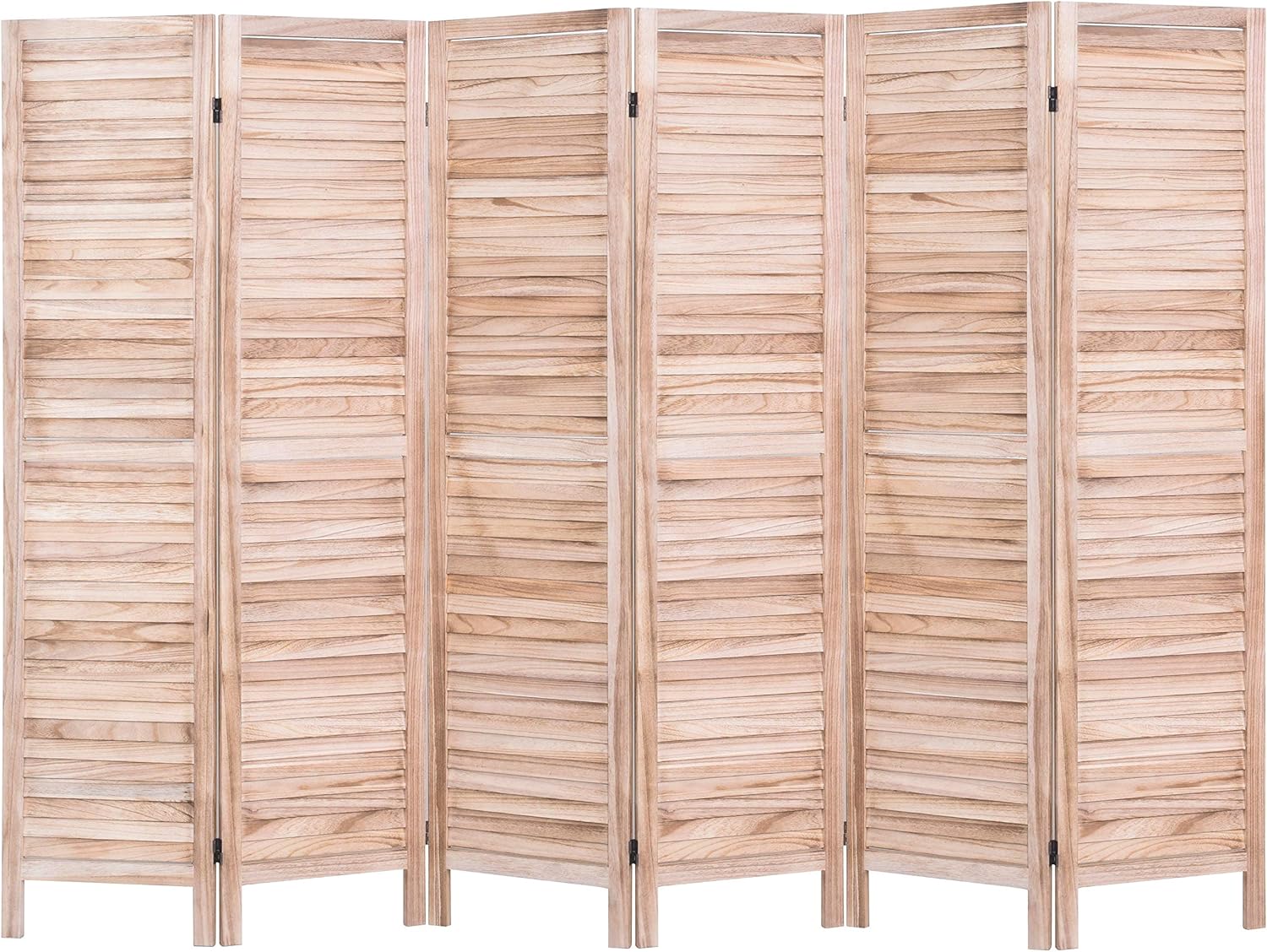 Rose Home Fashion RHF 6 Panel 5.6 Ft Tall Wood Room Divider, Wood Folding Room Divider Screens, Panel Divider&Room Dividers, Room Dividers and Folding Privacy Screens (6 Panel, Nature)