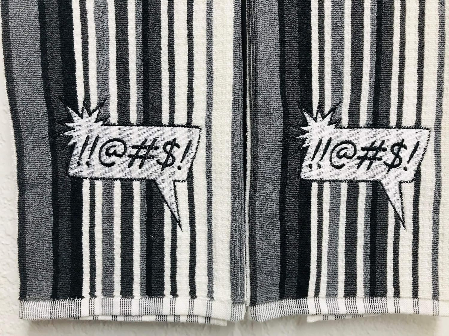 Swear Word Inspired Custom Embroidered Dish Towel Set Handmade