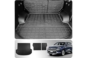 Thinzyou Cargo Mat Compatible with 2021-2023 Hyundai Santa Fe 5 Seats Cargo Liner Trunk Mat TPE All Weather Back Seat Cover Protector 2022 Santa Fe Accessories(Trunk Mat+Backrest Mats)