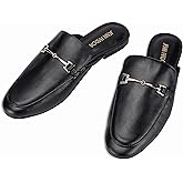 JENN ARDOR Mules for Women Flats Backless Loafers Shoes Slip On Slippers Pointed Toe Low Heel Work Slides Womens Mules Casual Shoes