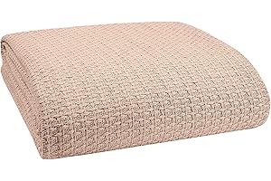 BELIZZI HOME Elvana Home 100% Cotton Bed Blanket, Breathable Bed Blanket Twin Size, Cotton Thermal Blankets Twin, Perfect for Layering Any Bed for All Season, Beige