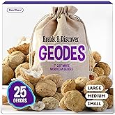 Dan&Darci Break Your Own Geodes - Hollow White Moroccan 1" - 2.5" Large, Medium, Small Geode for Kids - Science Kits for Kid Ages 8-12, 8-10, 12-14 Age - Discovery Toys Gifts