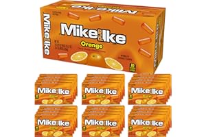 THE HAMPTON CANDY COMPANY Mike and Ike Orange Candy, 0.78 Ounce Box (Pack of 24), Chewy Candy, Vending Machine Candy, Orange Candy