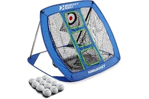 Rukket Sports Pop Up Golf Chipping Net | Choose Standard or Light-Up | Outdoor/Indoor Golfing Target Accessories and Backyard Practice Swing Game | Includes Foam Practice Balls