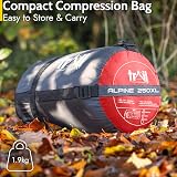 Trail Alpine 250 XL Hooded Sleeping Bag 230x100cm Red view 6