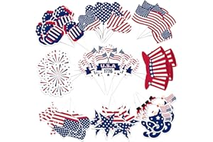 CAOEKEGO 72pcs 4th of July Cupcake Toppers, Patriotic Toothpicks Decorations for 4th of July Independence Day Party Supplies Favor Cake Topper