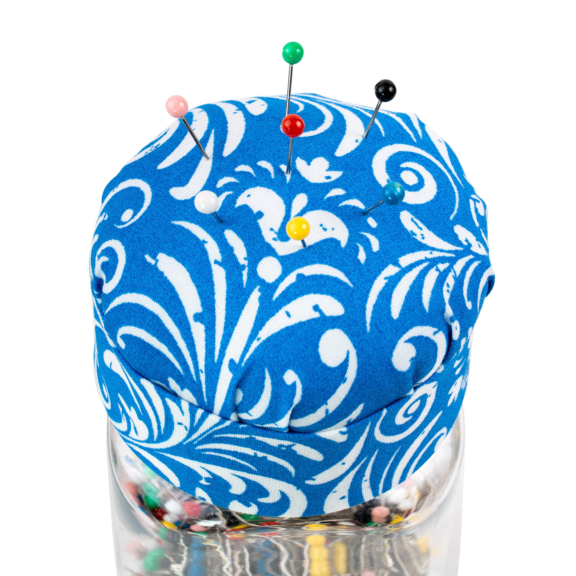 SINGER 47040 1-Inch Ball Head Jar with Pin Cushion Lid, Multicolor