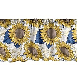 Ambesonne Sunflower Window Valance, Graphic Harvest