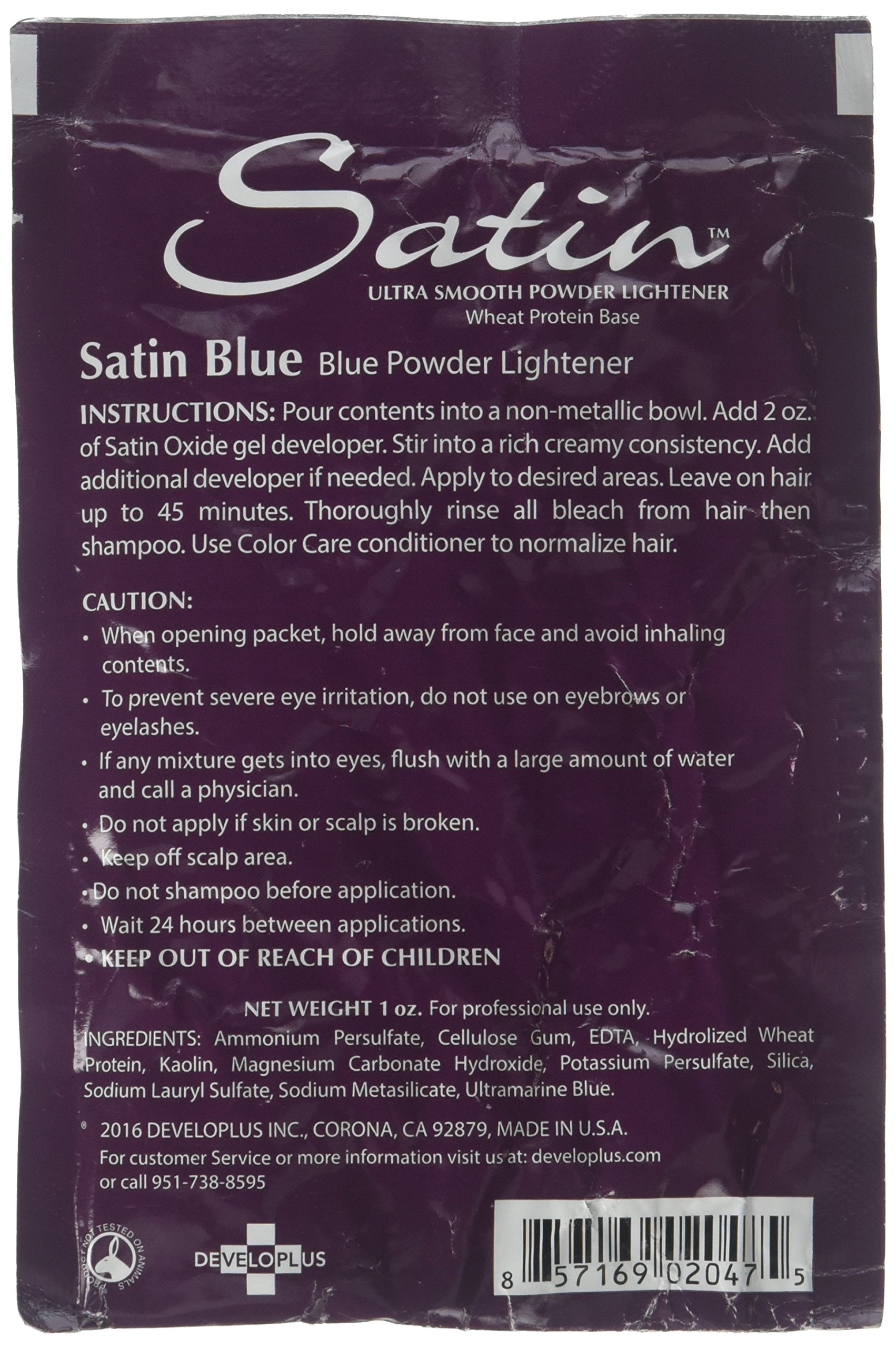 Satin Satin Blue Bleach Powder Lightener 1 Oz Individual Pack
