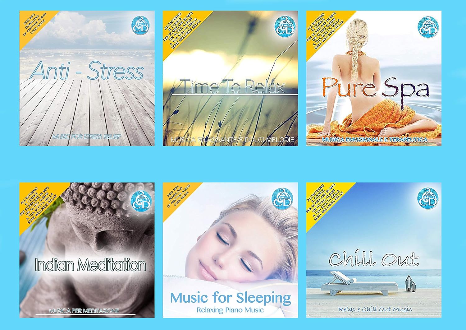 12 CD Wellness Relax Entspannungsmusik, Meditation, Musik zum