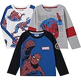Marvel Spider-Man Boys 3 Pack Long Sleeve Shirt for Toddler and Big Kids
