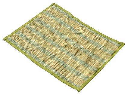 CVS Microfibre Kusha Grass(Dharba) Desmostachya Bipinnata Meditatiion Mat - 14.43 inches x 17.55 inches,Multi colors