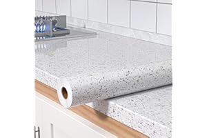 MelunMer White Glossy Marble Contact Paper for Countertops 118”×15.7” Self Adhesive Removable Wallpaper Granite Peel and Stick Wallpaper for Bathroom/Kitchen/Cabinets Waterproof Easy to Clean