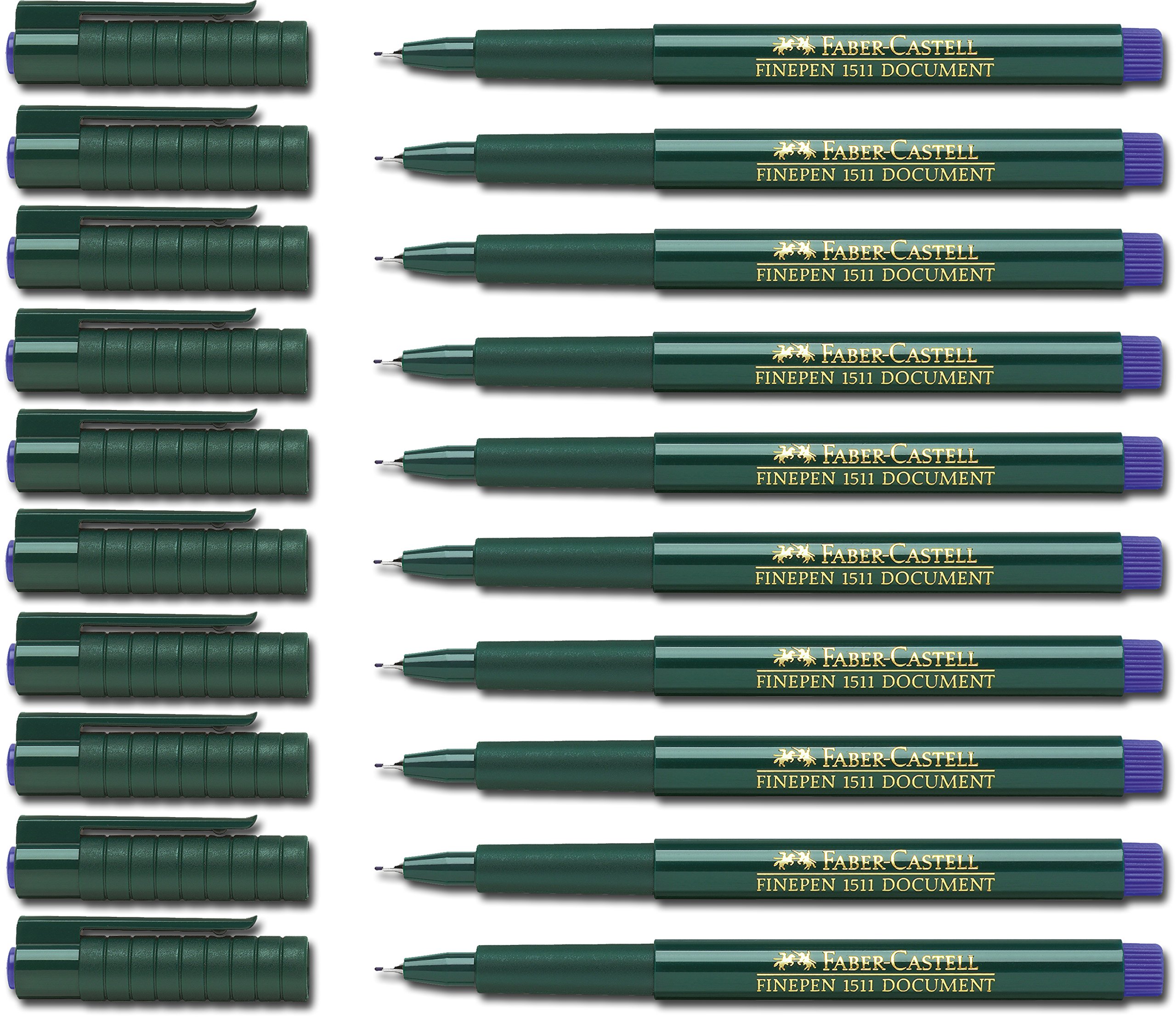 Faber-Castell Fibre Pen, Fine-Pen 1511, 0.4 mm, blue, 10 Stifte