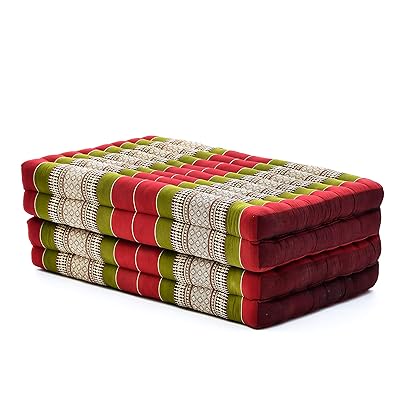 Leewadee Foldable Thai Mattress with Backrest, Eco-Friendly Kapok