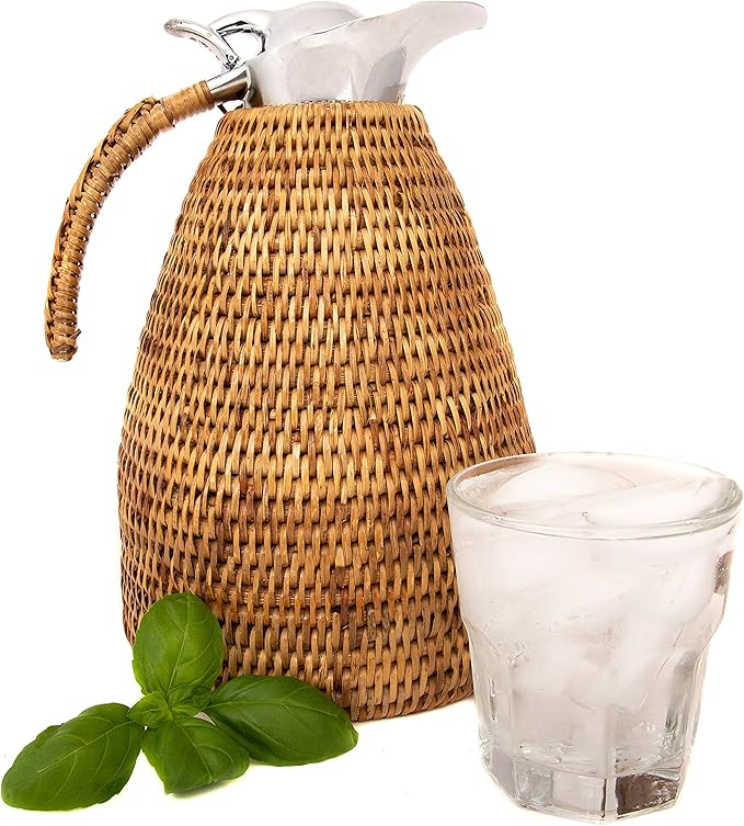 rattan wrapped thermos