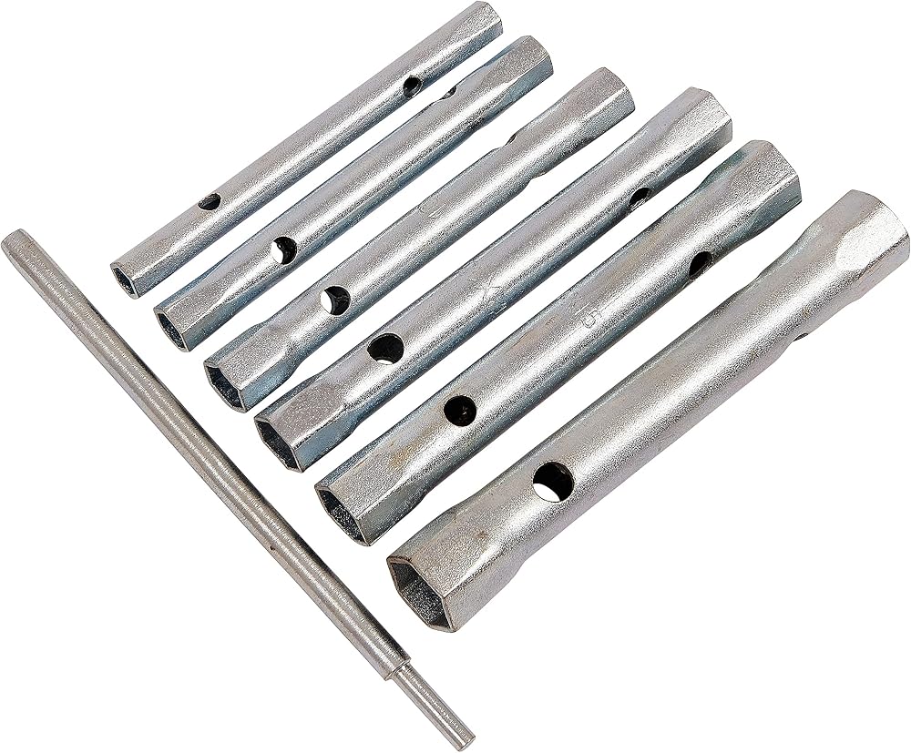 Amtech K1150 6 Piece Tubular Box Spanner Set with Tommy Bar