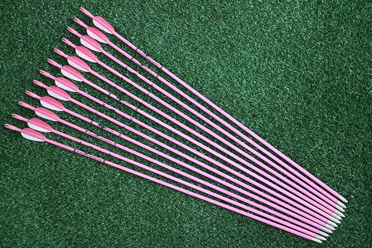 Archery 28" Fiberglass Target Arrows Practice Arrows Recurve Bow Arrows for Youth Woman or Beginner
