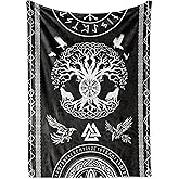 Huglanket Viking Gifts for Men, Women, Norse Mythology Gift Blanket for Christmas, Birthday, 50"x 65", Nordic Totem